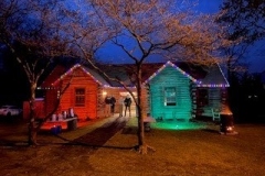 Cabin with Christmas Lights