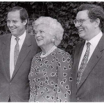 First Lady Barbara Bush meets Governor Kean and Steve Forbes - Upon the death of his father Malcolm, Steve Forbes Jr. (right) became the head of the Forbes publishing business.