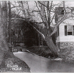 While not directly on Kline's Mill Road, this photograph circa 1904 shows the Kline's Mill, the millrace, and the miller's cottage.