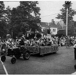 The Bernards Township Bicentennial Parade - May 21, 1960. The marchers are approaching the Presbyterian Church.