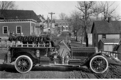 Bernardsville Fire Company No. 1 - Fire truck - 1901 - View of Mill Street looking towards Olcott Square in Bernardsville. Photo courtesy of The Bernardsville Public Library.