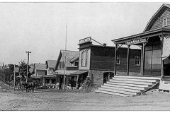 Far Hills, Late 1800s as you look west down Prospect Street in Far Hills. The railroad tracks are directly behind these buildings and Peapack Road is at the end of the street.
