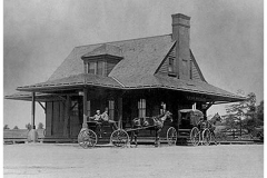 The Far Hills Train Station, late 1800s - Notice the lack of trees around the area. Photo courtesy of the Clarence Dillon Public Library.