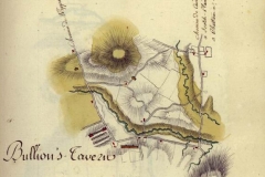 Bullions Tavern Map - Drawn during Revolutionary times in preparation of the French encampment at Liberty Corner in Bernards Township. Image courtesy of W3R.